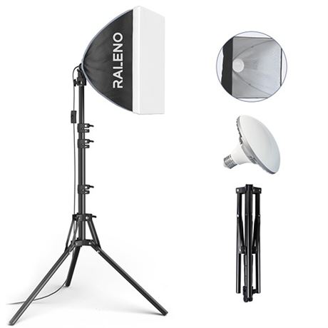 RALENO Softbox Lighting Kit 16 x 16 Photography Studio Equipment with 50W