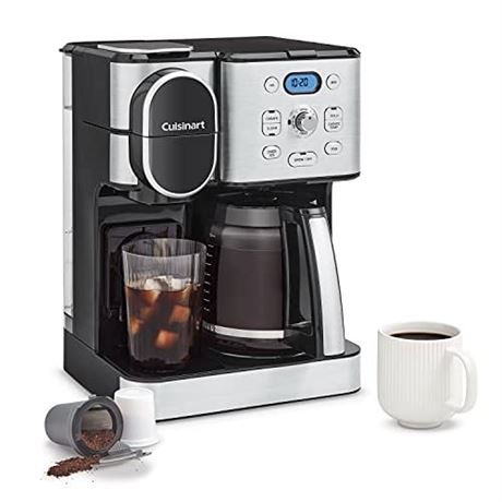 12 Cup Stainless Steel Drip Coffee Maker with Single Serve Option