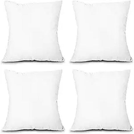 EDOW Throw Pillow Inserts, Set of 4 Lightweight Down Alternative Polyester Pillow, Couch Cushion, Sham Stuffer, Machine Washable