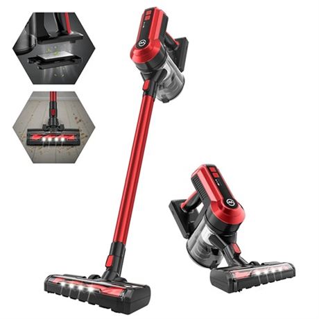 Moosoo K23 Red Cordless Electric Broom With Rechar (IMCOPLETE ONLY ACCESORIES)