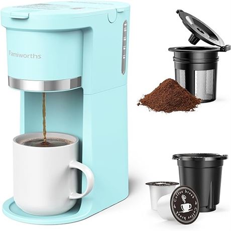 Famiworths Single Serve Coffee Maker for K Cup & Ground Coffee With Bold Brew O