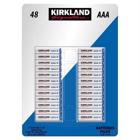 Kirkland Signature Alkaline AAA Plus Batteries - 48 Count