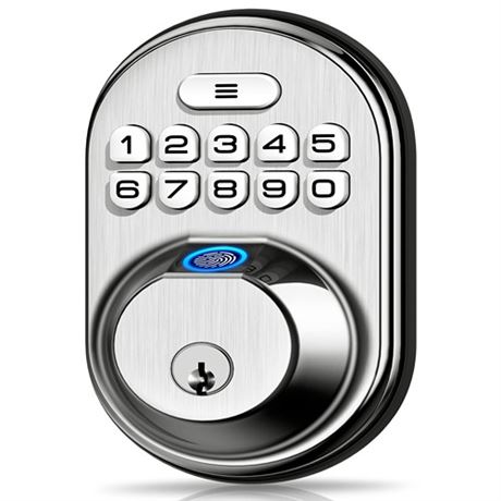 Veise Fingerprint Door Lock Keyless Entry Door Lock Keypad Deadbolt with 20 Fin