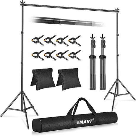EMART Backdrop Stand 10x7ft(WxH) Photo Studio Adjustable Background Stand Suppor