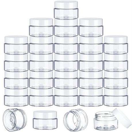 100 Pcs Plastic Jars with Lids Small Clear Containers with Lids Wide Mouth Smal