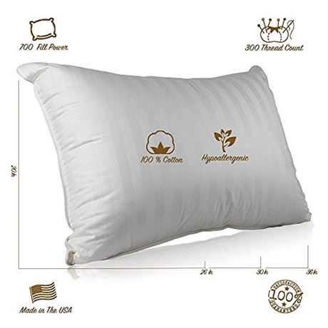 Continental Bedding Medium Comfort with 700 Fill Power - Standard Size Pack of