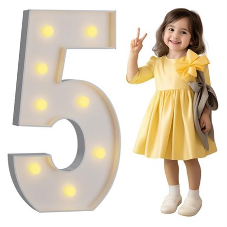 3FT Marquee Light Up Numbers Mosaic Numbers for Balloons Number 5 Balloon Frame