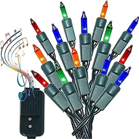 IndoorOutdoor Multi-Color Musical Christmas Lights - Plays 25 Classical Holid