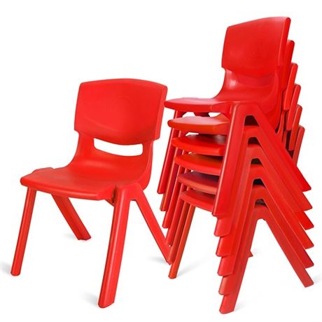 6 Pcs Stackable School Chairs Kids Plastic Stack C
