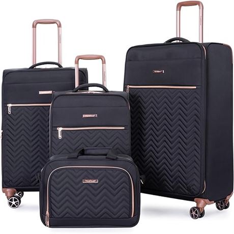Travelhouse Luggage Sets 4 Piece with Duffel Bag Softside Upright Expandable Sui