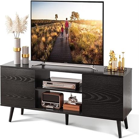 WLIVE TV Stand for 55 60 inch TV Entertainment Center with Storage Cabinets