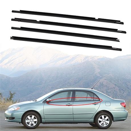 4pcs Outside Window Seals Weatherstrip Trim Molding Compatible with Toyota Coro