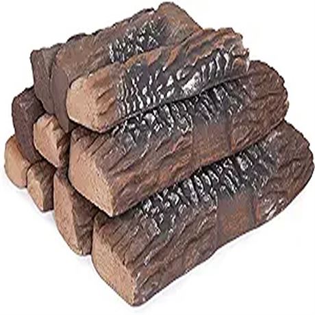 GASPRO Ceramic Logs for Gas Fireplace 10-Piece Ve