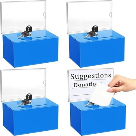 4 Pcs Acrylic Donation Box Suggestion Ballot Box f