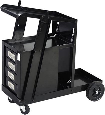 Rolling Welding Cart with 4 DrawersMIG TIG ARC Plasma Cutter Machine Heavy Duty