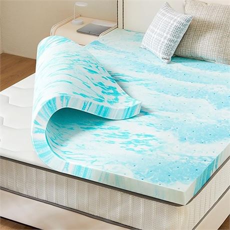 Mattress Topper Twin Size Cooling Gel Memory Foam Bed Toppers 3 Inch Soft Matt