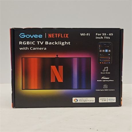 Govee RGBIC LED TV Backlights with Camera 12.5ft Co-branded with Netflix for 55