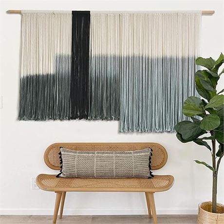 Macrame Wall Hanging Large Dip Dye Tapestry Fiber Wall Art Boho Living Room Bedr