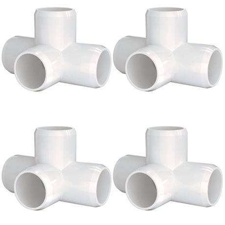 letsFix 2 PVC Fittings 4 Way (4-Pack) PVC Pipe Connector PVC Elbow Furniture G