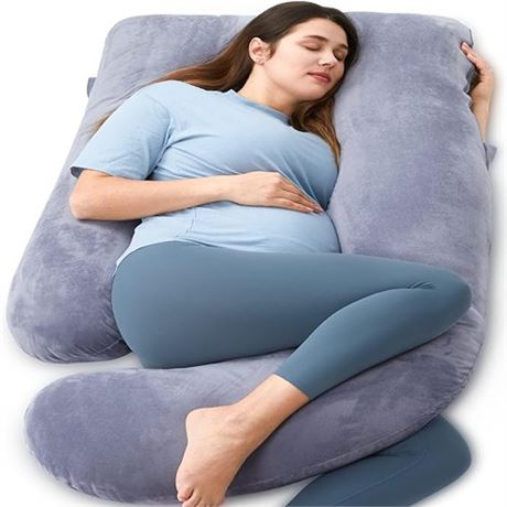Momcozy Pregnancy Pillows for Sleeping U Shaped Full Body Maternity Pillow wit