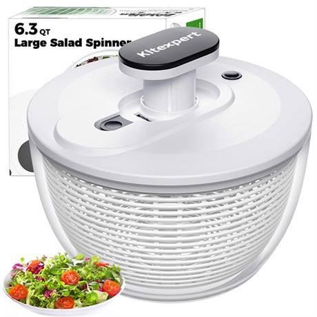 Kitexpert Effective Large Salad Spinner 6.3 QtEasy to use pro Pump Spinner with
