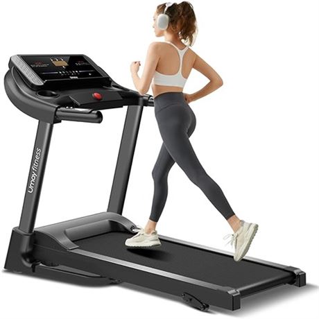 UMAY Fitness Home Auto-Folding Incline Treadmill with Pulse Sensors