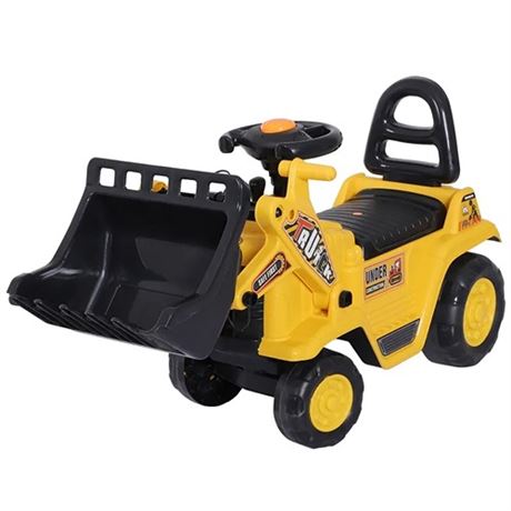 HOMCOM 3 in 1 Ride On Toy Bulldozer Digger Tractor Pulling Cart