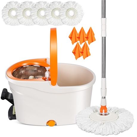 Masthome Spin Mop and Bucket with Wringer Set Mops