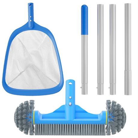 TidyMister 12.5 Pool Brush with Round End & 11 Pool Skimmer Net Fine Mesh 4