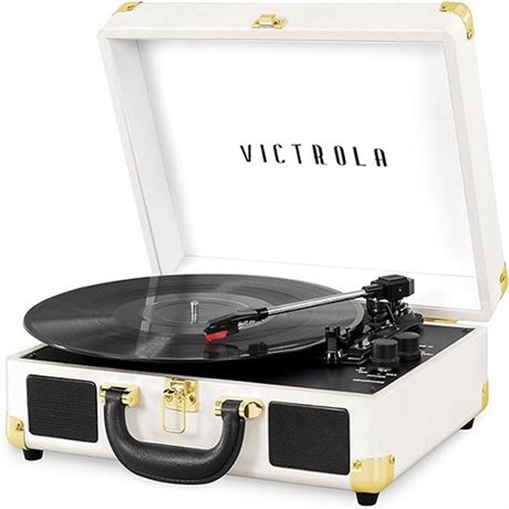 Victrola Vintage 3-Speed Bluetooth Portable Suitcase Record Player with Built-in