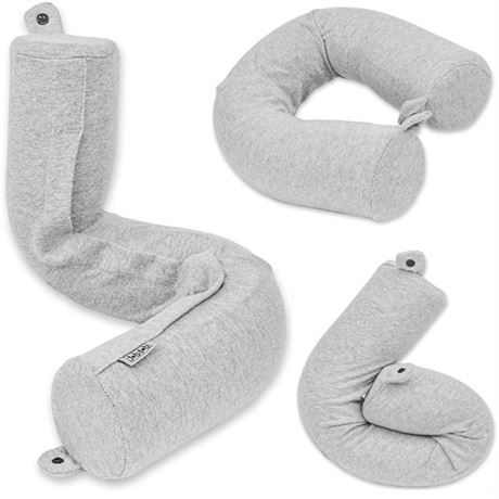 Dot&Dot Twist Memory Foam Travel Pillow for Neck Chin Lumbar and Leg Support -