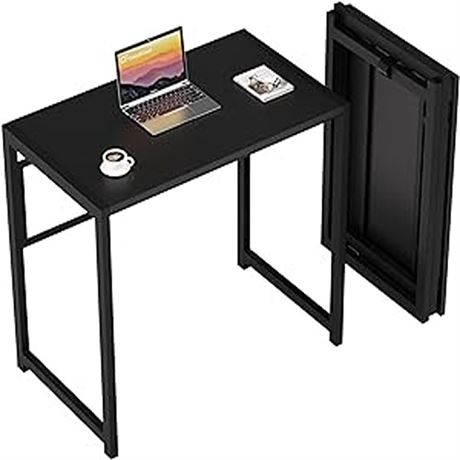 GreenForest Folding Desk for Small Spaces 31.5 in No-Assembly Small Computer De