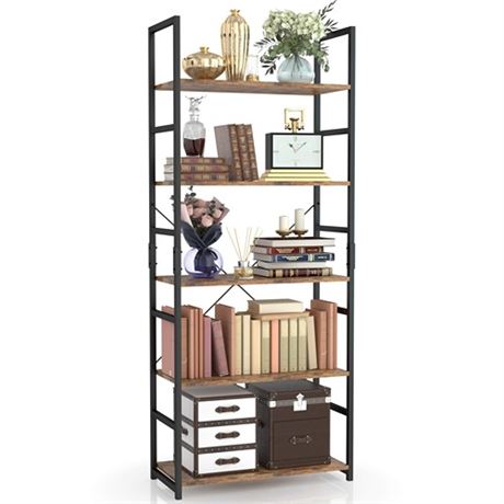NUMENN 5 Tier Bookshelf Tall Bookcase Shelf Storag