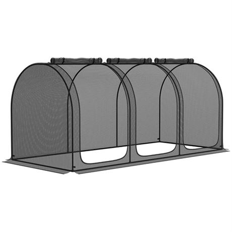 Outsunny 9 x 4 High Tunnel Greenhouse with 3 Zippered Doors Storage Bag