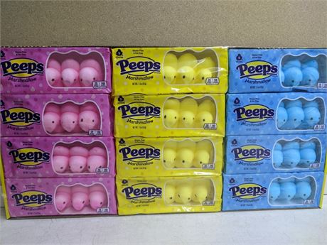 Peeps Marshmallow 12 Individually Wrapped Packages - 60 Chicks