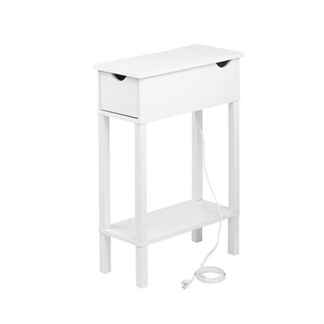 Labcosi Modern Farmhouse Side Table Narrow End Tab