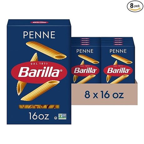 Barilla Penne Pasta 16 oz. Box (Pack of 8) - Non-GMO Pasta Made bb090126
