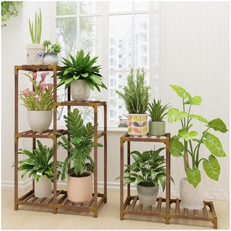 HOMKIRT Plant Stand Indoor Outdoor Plant Shelf Corner Tall Plant Stand Flower S
