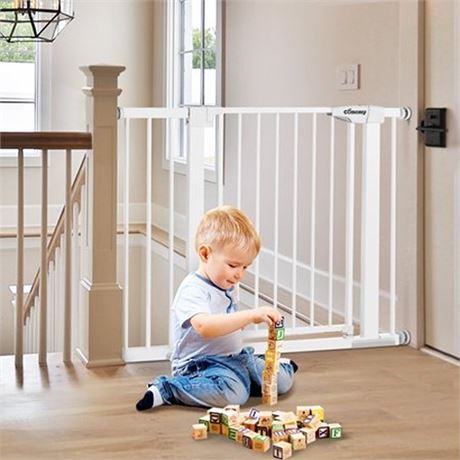 Comomy 37.8 -43.3  Extra Wide Safety Baby Gate for Stairs Doorways  Tall Pet Do