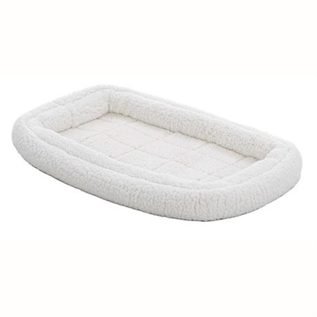 QuietTime Double Bolster Dog Bed & Crate Mat  White  30