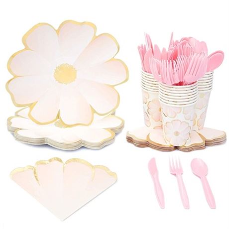 Serves 24 Flower Party Supplies Decorations for Kids Girls Adults Weddings