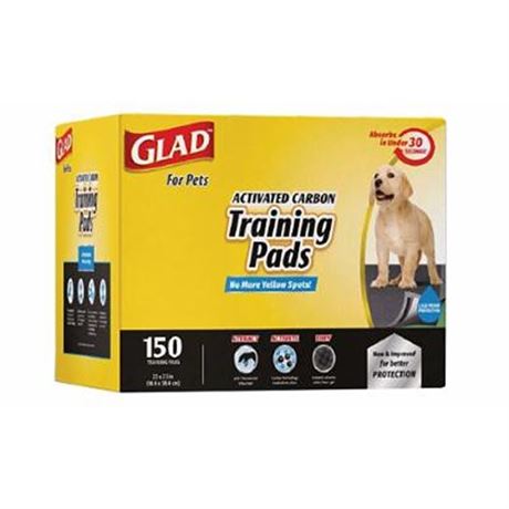 Glad for Pets Charcoal Odor Absorbent Puppy Training Pads  150 Ct