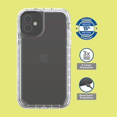 Onn. Rugged Phone Case with Holster for iPhone 11  iPhone XR - Clear