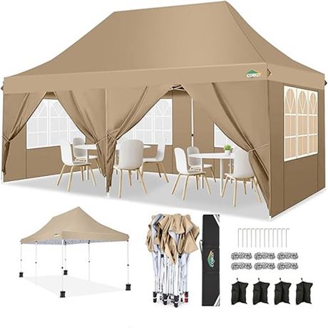 COBIZI 10x20 Pop up Canopy with 6 Removable Sidewalls Outdoor Canopy Tents for