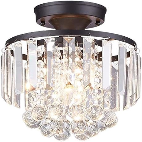 MonDaufie Mini Black Crystal Chandelier