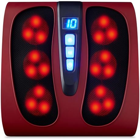 Shiatsu Foot Massager Electric Massage Platform W 6 Rollers Heat Function -