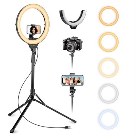 Aureday 14 Selfie Ring Light with 62 Tripod Stand and Phone Holder Dimmable