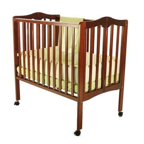 Dream on Me 2-in-1 Lightweight Folding Portable Crib  Cherry