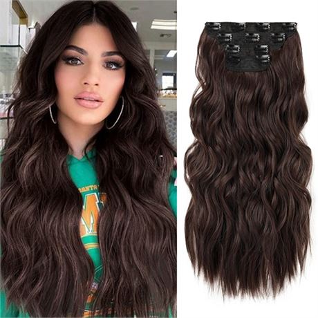 REECHO Hair Extensions 4PCS Clip in Hair Extensions HE001 Natural Soft Syntheti