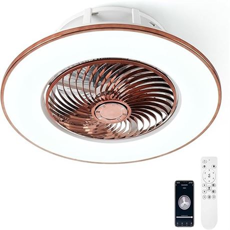 YANASO Modern Bladeless Ceiling Fan with Light